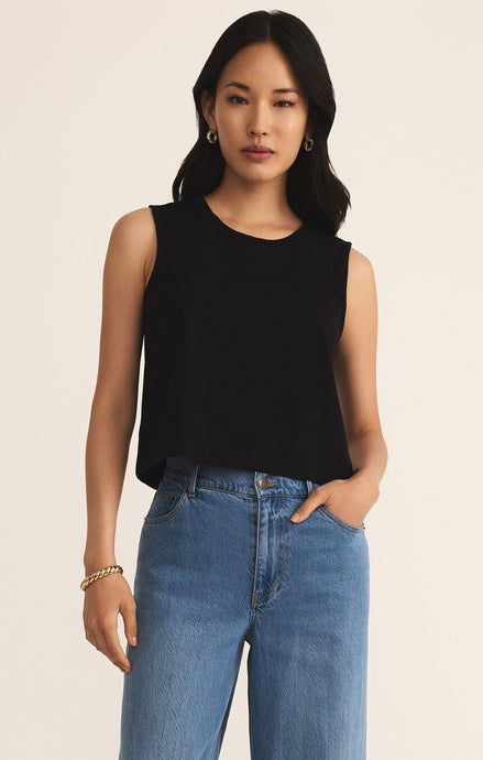 Sloan Jersey Muscle Tank - True Black