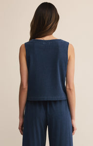 Solace Jersey Denim Top - Dk Indigo 