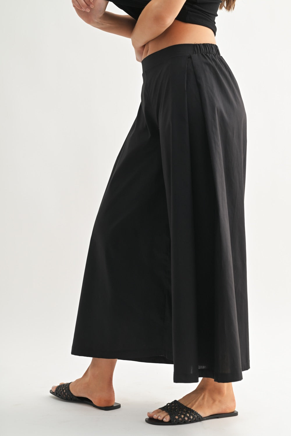 Spring Breeze Wide Leg Pants - Black
