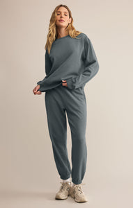 Boyfriend Cotton Sweatshirt - Storm Cloud