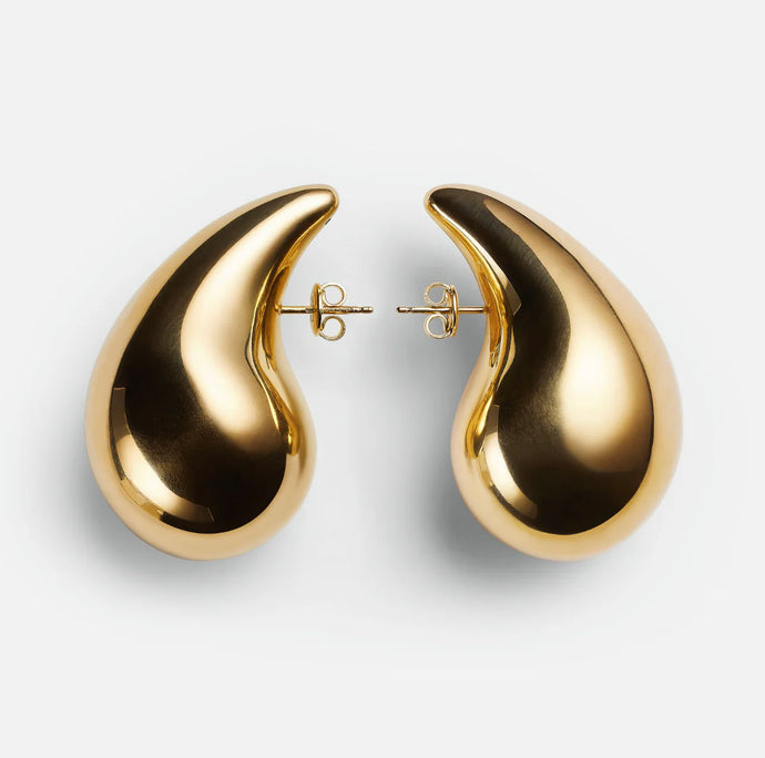 Steel Drop Earring - Gold - Silver