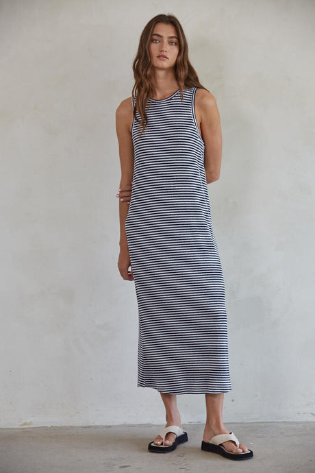 Alias Striped Midi - Navy / Ivory