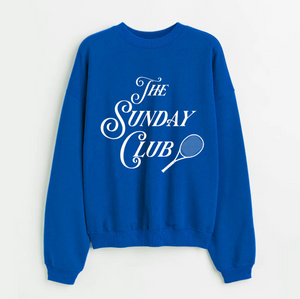Sunday Club Crew Sweatshirt - Royal Blue w/ White