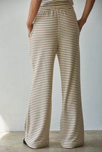 Load image into Gallery viewer, Sunday Stripe Knit Pant - Cream/Mocha - Grey/Blue Stripes (Style L8945B)

