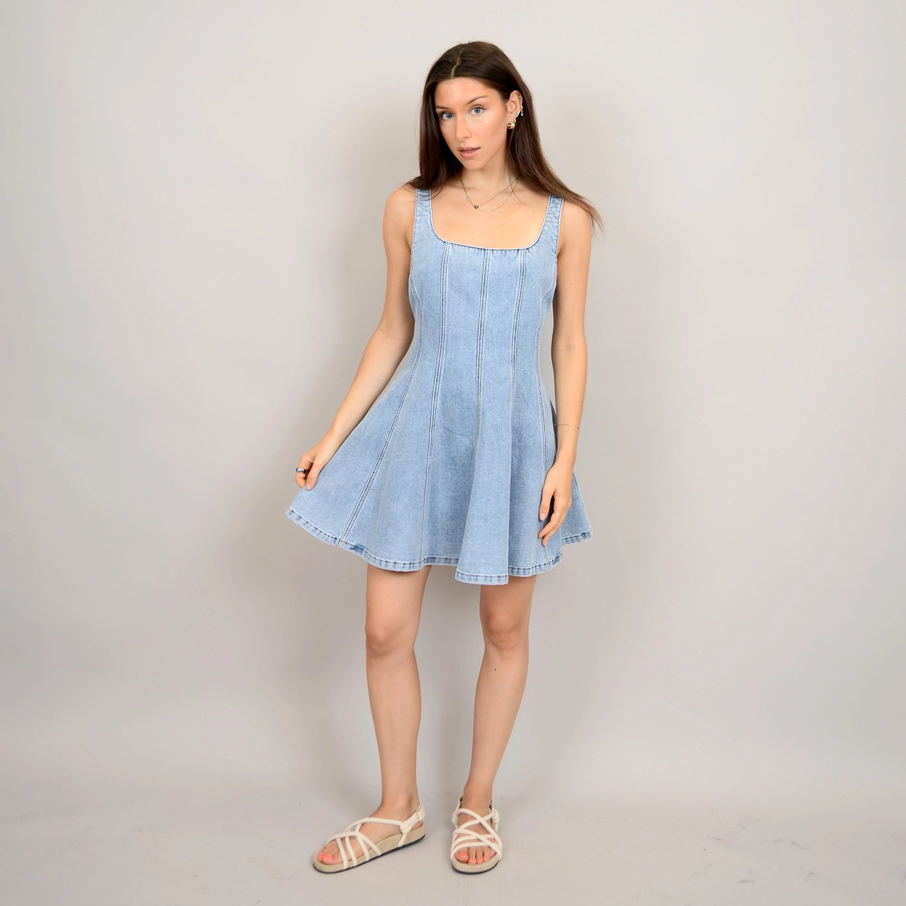 Surina Denim Dress Straight Line Boutique Surina Denim Dress Straight Line Boutique