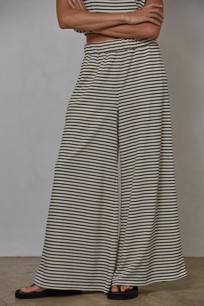 Swen Striped Pants - Cream / Black (Style #L8447)