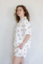Load image into Gallery viewer, Teddy Print PJ Shirt - Ivory w/ Teddy Bears Print
