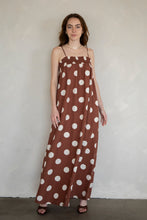 Load image into Gallery viewer, Poppy Polka Dot Dress - Brown w/ Large Ivory Polka Dots
