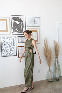 Serena Midi Dress - Olive