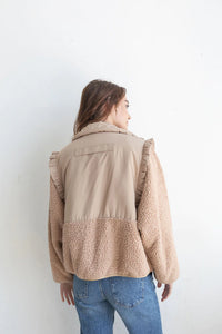 Davie Sherpa Jacket - Pink or Cookie