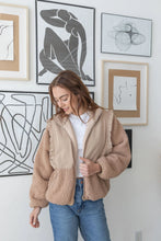 Load image into Gallery viewer, Davie Sherpa Jacket - Pink or Cookie
