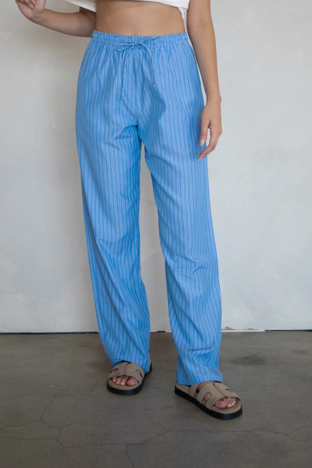 Lexie Boxer Lounge Pants - Blue Stripe
