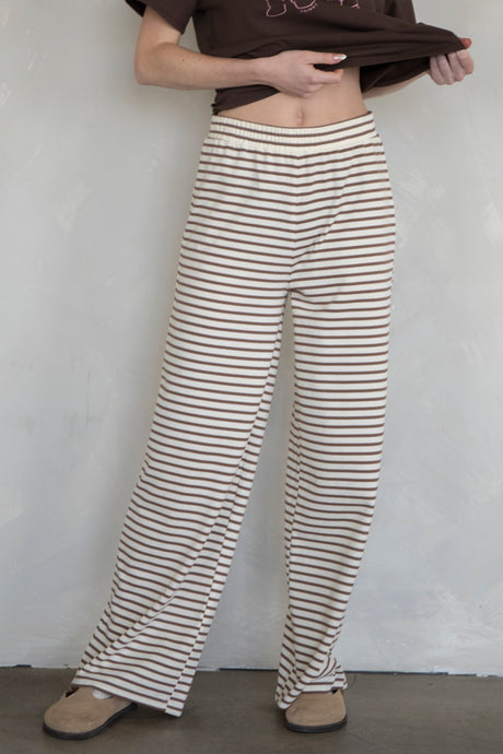 Dani Lounge Pants - Ivory Stripe Style: TBP14067