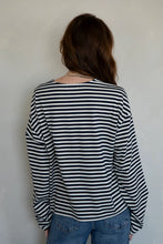 Load image into Gallery viewer, Frankie Top - Navy Blue Stripe - Deep Green Stripe
