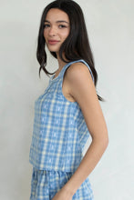 Load image into Gallery viewer, Alice Blouse - Blue Plaid Print (Style # TBT14300)
