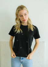 Load image into Gallery viewer, Ember Floral Tee - Oat - Black

