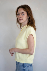 Piper Sleeveless Vest Cardigan - Butter