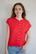 Load image into Gallery viewer, Piper Sleeveless Vest Cardigan - Tomato Red
