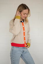 Load image into Gallery viewer, Addie Cardigan - Color Block Cream - Taupe (TBW14213)
