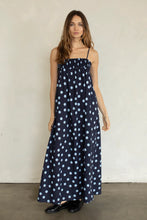 Load image into Gallery viewer, Ari Polka Dot Dress - Navy w/ Large Light Blue Polka Dots (Style #TBD14515)
