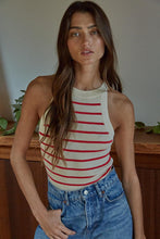 Load image into Gallery viewer, Talk About It Tank - Cream/Red - Black/Cream (W1651)
