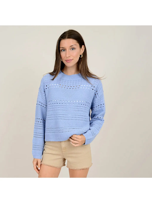 Talulla Sweater - Azure or White/Blk/Beige Stripe