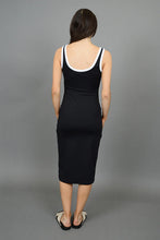 Load image into Gallery viewer, Tanith Tank Dress - Black w/ White Trim
