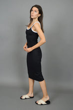 Load image into Gallery viewer, Tanith Tank Dress - Black w/ White Trim

