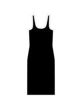 Load image into Gallery viewer, Tanith Tank Dress - Black w/ White Trim
