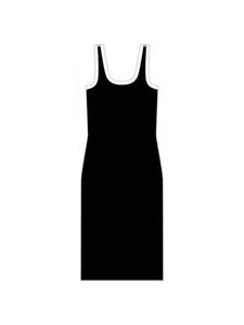 Tanith Tank Dress - Black w/ White Trim
