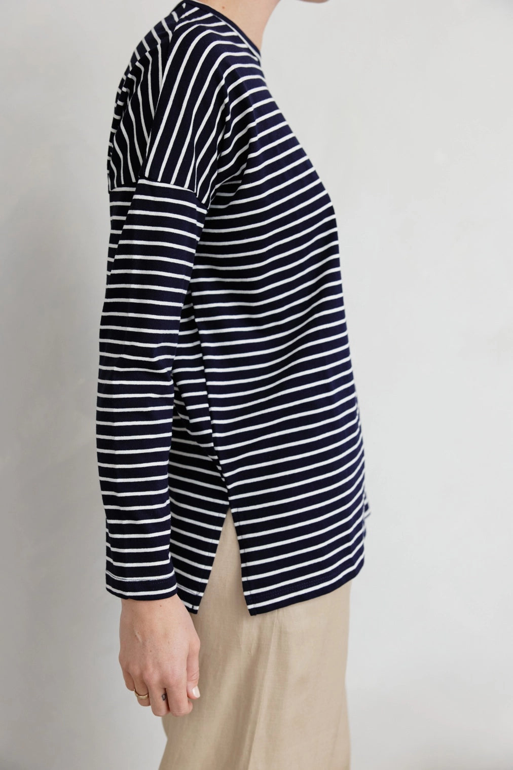 Tate Top - Cream/Blk - Navy/White