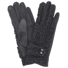 Load image into Gallery viewer, Teddy Sherpa Button Gloves

Black - Burgundy - Beige - Olive
