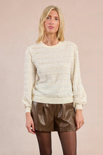 Load image into Gallery viewer, Lace Textured Striped Sweater - Black (Style LAF117DN)
