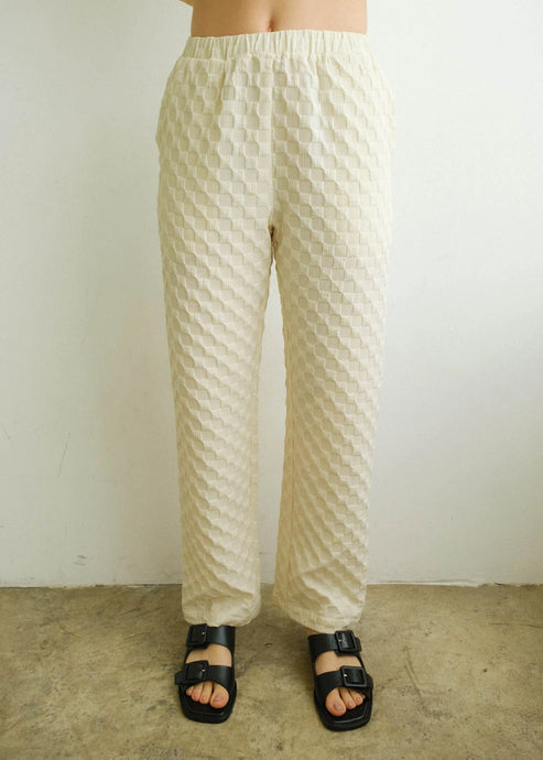 Textured Lounge Pant - Cream