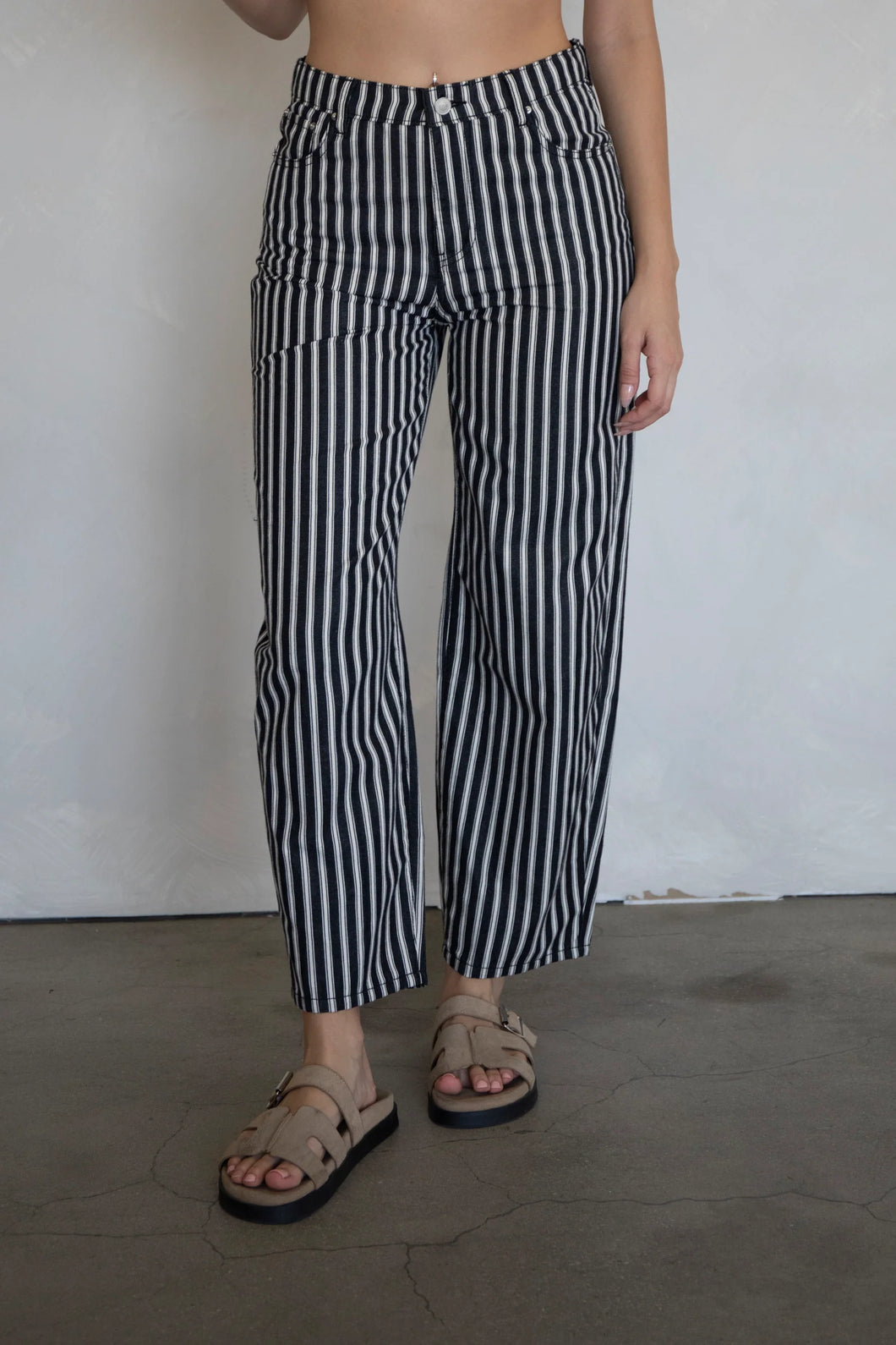 Jennie Jeans - Blk / White Stripe