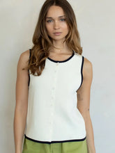 Load image into Gallery viewer, Tina Contrast Trim Vest - Cream 
