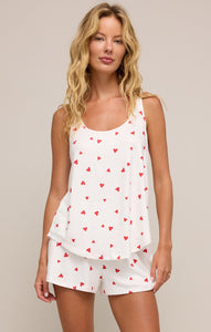 This Love Heart Tank - Rendezvous Red Heart Print on Vanilla Ice