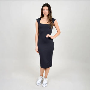 Tiara Square Neck Dress - Black