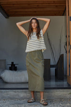 Load image into Gallery viewer, Tulum Skirt - Olive Denim
