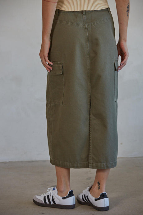 Tulum Skirt - Olive Denim