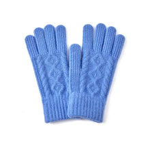 Load image into Gallery viewer, Twist Knit Plain Gloves - Black - Grey - Blue
