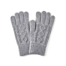 Load image into Gallery viewer, Twist Knit Plain Gloves - Black - Grey - Blue

