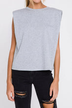 Load image into Gallery viewer, Padded Shoulder Top - Grey (Style:UK704T)
