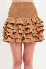 Load image into Gallery viewer, Tiered Ruffle Mini Skirt - Beige (Style:UK869K)
