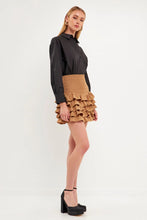 Load image into Gallery viewer, Tiered Ruffle Mini Skirt - Beige (Style:UK869K)
