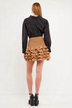 Load image into Gallery viewer, Tiered Ruffle Mini Skirt - Beige (Style:UK869K)
