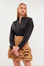 Load image into Gallery viewer, Tiered Ruffle Mini Skirt - Beige (Style:UK869K)
