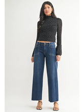 Load image into Gallery viewer, Utility Slim Wide Leg Jeans- Dark Denim (Style: JP384-DK)
