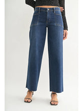 Load image into Gallery viewer, Utility Slim Wide Leg Jeans- Dark Denim (Style: JP384-DK)
