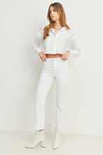 Load image into Gallery viewer, Vintage Cropped Flare Jeans  Washed Black or Optic White
